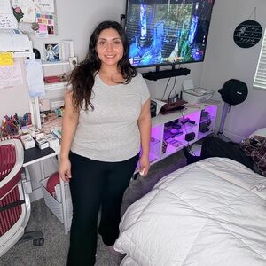 Stylish Gray Top and Black Pants
